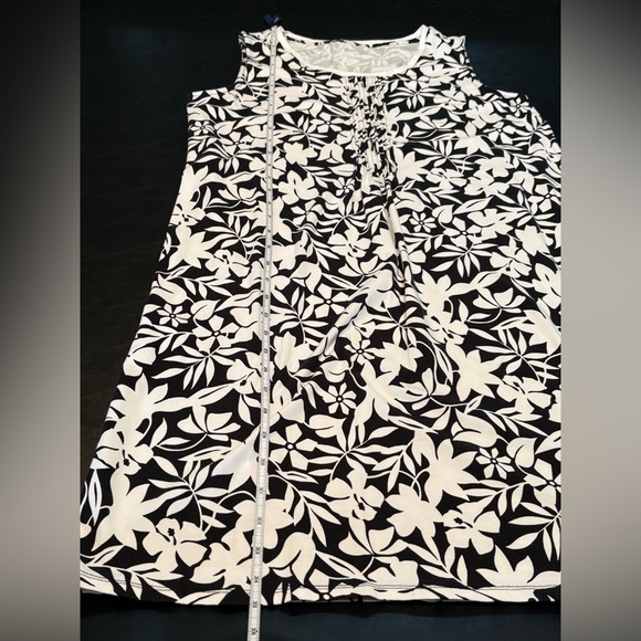Lands' End Black and White Sheath Midi Sleeveless Dress size MP (10/12) - Picture 9 of 10